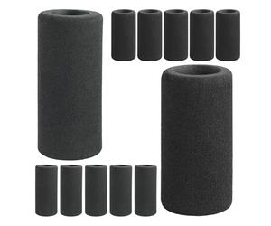 12 Pièces Housse de Gonfleur de Vélo en Mousse, Manchon Co2 Noir | Protection en Éponge, Diamètre Intérieur 18/21mm, pour Pompe à Air et Gonfleur Co2