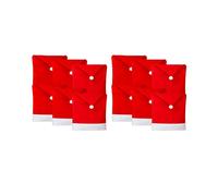 12 Pièces Housses de Chaise de Noël Housses de Chaise de Chapeau de Père Noël pour Salle à Manger Décorations de Noël de Vacances Rouge