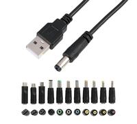 12 Pièces Jeu d’Adaptateurs DC-AC avec Câble d'alimentation USB vers DC 5v 5,5×2,1 mm - Convertisseurs Universels pour Appareils Électroniques LED Routeur Webcam Mini-Ventilateur Haut-Parleur Jouets