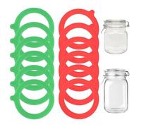 12 Pièces Joint Bocaux en Silicone (Diamètre Intérieur 73 mm,Diamètre Extérieur 95 mm), Joints de Bocal, Anneaux en Caoutchouc,pour Bocaux en Verre Pot à Bonbons Stockage des Aliments Vert/Rouge