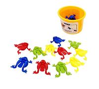 12 Pièces Jouet Grenouille Sautante Coloré, Jeu Éducatif pour Enfants avec Seau de Rangement, Améliore Coordination et Connaissance des Couleurs