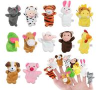 12 Pièces Jouets en Peluche à Doigts, Marionnettes à Doigts d'Animaux en Peluche pour l'éducation de la Petite Enfance et le Conteur d'Histoires