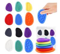 12 Pièces Jouets Fidget Pierres Sensorielles, Pierre Sensorielle anti-stress, Jouet Sensoriel pour le Stress, l'Anxiété, les Adhs et l'Autisme, Jouet Calmant le Stress pour les Enfants et les Adultes.