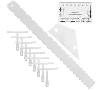 12 Pièces Kit D’outils Luthier Guitare en Métal Argenté | Jauge de Rayon, Règle à Frette, Bord Arrondi, Atelier de Maintenance, pour Basse Électrique et Violon