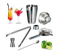 12 pièces Kit de boissons XXL, flasque 200 ml, avec tasses et entonnoir, Shaker Bar Passoire, verre doseur, cuillère à cocktail Pince