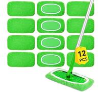 12 Pièces Lingettes Reutilisable pour Swiffer Seche | Réutilisables & Lavables, Compatibles avec Swiffer Bodenwischer Set - Idéales pour le Nettoyage des Sols Durs et Parquets