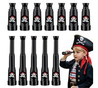 12 Pièces Longue Vue de Pirate, Télescopique Enfant, Télescope Pirate en Plastique, Mini Télescope Monoculaire, pour Fête D'anniversaire à Thème Pirate, Halloween Cosplay, Déguisement de Pirate