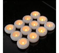 12 pièces Lumières flottantes étanches à piles : bougies électroniques sans flamme pour la décoration de mariage, les fêtes au bord de la piscine et les lanternes de vœux. Lumières flottantes à LED da