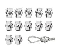 12 Pièces M3 Câble Métallique Clips, M3 Simplex Clips Serre-câbles en Acier Inoxydable 304 Pinces pour Filin pour Cordes à Linge en Câble Métallique Voiles de Soleil Suspendues Patio Fixe