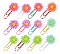 12 Pièces Marque-page Trombone Fleur en Alliage D’aluminium