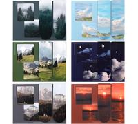 12 Pièces Marque-Pages Magnétiques Paysage Naturel, Landscape Magnet Bookmarks Signets, Marqueurs Pages Aimantés, Étiquette De Livre Pour Onglets D'index, Étudiants, École, Cadeaux (6x2cm)