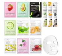 12 Pièces Masque Hydratant Visage, Masque Facial Nourrissant