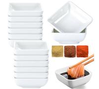 12 Pièces Mini Bols Ronds En Céramique,Bols à Tapas Et Sauces,Sauce Dish Tray,7,5x7,5x3 cm Coupelles à Trempette Sauce De Soja,Coupelle à Trempette Sauce,Mini Ramequin pour épices,Fruits,Collations