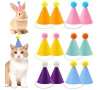 12 Pièces Mini Chapeaux de Fête, Mini Party Hats for Stuffed Animals | aux Couleurs Douces, Chapeaux de Fête pour Peluches, pour Poupée, Animal Domestique, Chat, Chiot, Lapin