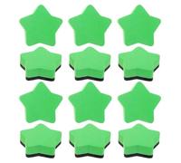12 Pièces Mini Effaceur de Tableau Blanc Étoile à Cinq Branches | Feutre EVA Vert, Prise Ergonomique, pour Bureaux et Coin Étude, Nettoyage Rapide des Marqueurs