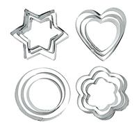 12 pièces Mini Emporte-pièces Mini Forme Géométrique Biscuit Coupe-Biscuits en Acier Inoxydable pour la Cuisson de Bricolage