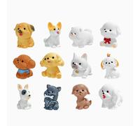12 Pièces Mini Figurines De Chiot, Modèle De Chiot Mini, Mini Ornement DeChiot, Résine Mini Chiot, pour C'est Un Ornement pour Les Gâteaux, Ainsi Que pour Les Voitures Et Les Chambres