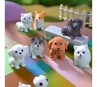 12 pièces Mini modèle de chiot, ornements en résine de chien mignons, statues d'animaux Teddy Corgi. Idéal pour la décoration de jardins de contes de fées miniatures et de paysages DIY. Meilleurs cade