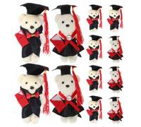 12 Pièces Mini Ours Diplômé DIY pour Bouquet de Lot Créatif | Mousse et Tissu, Style Docteur Distinctif, Décoration pour Cérémonie Universitaire et Saison des Remises
