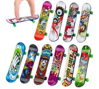 12 Pièces Mini Skate Doigt,Planches à Doigts Stylées, Mini Skateboards,Professionnels Planche à Roulettes,Enfants Skateboard Anniversaires Cadeau(Motif Aléatoire)