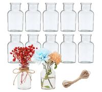 12 Pièces Mini Vases en Verre,125ML Petits Vase à Fleurs,Design Vintage, Vases de Table à la décoration de Table de Mariage Moderne, Maison, Anniversaire, Festival