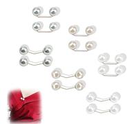12 Pièces Mode Broche de Perle Simulée Épingle Sécurité Clips,Double Tête Perle Broche Artificielle Épingle Clips de Châle Pull Broche Col Cardigan écharpe Pinces pour Femmes Vêtements Décoration