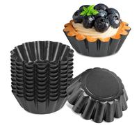 12 Pièces Moule à Tarte aux œufs, Moules à Tartelettes Antiadhésifs, Réutilisables Tarte Oeuf Pan, Moules à Tartelettes, Moule à Quiche, Moules à Tarte, pour Tartes, Cupcakes, Muffins, Gâteau, DIY
