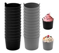 12 Pièces Moules à Muffins En Silicone Airfryer,Moule Silicone Individuel Airfryer Oeuf Cocotte,Mini Aux Oeufs Air Fryer Moule,Ramequin Silicones Air Fryers,Moule Gateau Air Fryer pour Muffins,Cakes