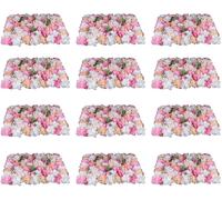 12 pièces mur de roses artificielles mur de fleurs artificielles panneau de fleurs colonne de mariage pour l'arrière-plan, la décoration, le mariage, la fête, le jardin 60 x 40cm (rose)