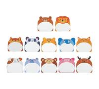 12 Pièces Notes Adhésives Esthétiques Blocs- Animaux Bloc- Autocollants Fournitures Scolaires Et Produits De Bureau Note Autocollante Animaux De Dessin Animé Bloc- Esthétiques Pour Le