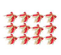 12 Pièces Nœud Décoratif de Noël Prélié en Satin Polyester | Décoration Festive Classique, Boucle Intégrée et Trou Arrière, pour Rampes, Poignées et Cartons Présents
