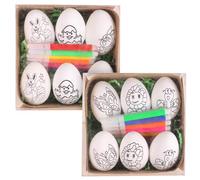 12 Pièces Oeufs de Pâques en Polystyrène Ensemble Oeufs de Mousse de Pâques avec 12 Pièces Aquarelle Stylo Oeufs de Simulation de Pâques Fournitures de Chasse aux œufs pour Porte Murale Fenêtre Maison