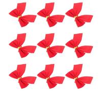 12 Pièces Ornement de Noël de Nœud, Lot de Set, Velours Rouge | Décorations à Suspendre pour Sapin, Style Délicat et Doux, Adaptées à Noël Autres Lieux Style Aléatoire