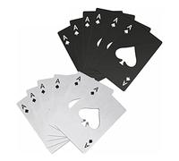 12 Pièces Ouvre-bouteille de Poker, Acier Inoxydable Décapsuleurs Plats, Taille Carte de Crédit Ouvre-bouteille de Bière pour Bar Party Restaurant Maison, Noir et Argent