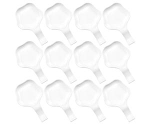 12 Pièces Palette de Mélange Nail Art ABS Blanche, Outil Portable | Griffe Intégrée, Prise en Main Facile, Usage pour Vernis et Pinceau, Pratique pour Tests