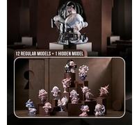 12 pièces Panda régulier + 1 pièce Panda squelette caché Paradoxe Boîte Mystère - Présentant un style mystérieux, sombre et mignon avec une structure mécanique, des accents floraux et des décorations 