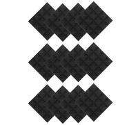 12 Pièces Panneaux Acoustiques Insonorisés Noirs en Polyuréthane | Bruit Échos, pour Studios Maison, Salles D’étude et Pièces de Piano