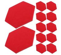 12 Pièces Panneaux Hexagonaux en Feutre Rouge | Dalles Autocollantes, Design DIY Modulable, Installation Simple, Décor Moderne pour Chambres et Maison