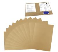 12 Pièces Papier Kraft Chemise Cartonnée avec Rabat Présentation A4 Dossier de Rangement Dossier de Candidature Porte Document Organisateur Dossier Papier Set pour Société Bureau Maison Scolaire