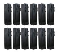 12 Pièces Paquet à Vin Portable Réutilisable en Papier Noir | Emballage Présent Bouteille de Vin, Pochette pour Bières et Whisky, pour Pendaison de Crémaillère, Anniversaires