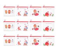 12 Pièces Paquet de Rangement PVC Transparent, Motifs de Noël | Identification Visuelle Rapide, Réduit L’encombrement du Bureau, Adapté aux Stylos et Cartes D’identité Couleur Aléatoire