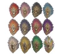 12 Pièces Patch Brodé Plume de Paon à Sequins pour Vêtements | Décoration Artisanale, Tissu et Sequins, Style Unique, pour Créations Faites Main, Usage Vêtements Paquet Couleur Aléatoire