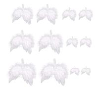 12 Pièces Pendentif Aile d'ange Sapin de Noël Ailes d'ange en Plumes Blanches Décoration Ailes d'ange Bébé Plume Plumes à Suspendre Ailes pour Sapin de Noël à Suspendre Ailes D'ang