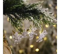 12 Pièces pendentifs d'arbre de noël Petit Ange, Décorations d'arbre de Noël Mini Ange avec Ailes Dorées pour Arbre, Cintres Cadeaux, Couronnes de l'Avent