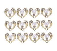 12 Pièces perceuse à ongles charmes de coeur pour les ongles accessoires de bricolage pour les ongles breloques pour la conception des ongles ongle en forme de cœur Métal Doré