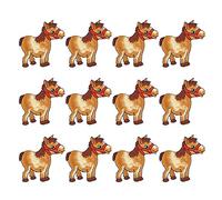 12 pièces petit cheval broderie tissu autocollants mignon petit cheval motif broderie fer Motif Applique patchs vêtements sac Patch personnalisé sac à dos patchs