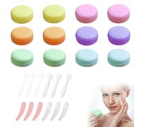 12 Pièces Petit Contenants Cosmétiques Kit, 10ml Contenant Cosmetique avec 12 Cuillère et 1 D'étiquettes Autocollantes, Réutilisable Contenant Voyage, Pot Cosmetique pour Lotions, Crèmes, Maquillage