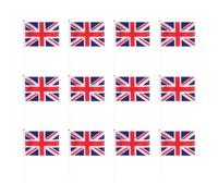 12 Pièces Petit Drapeau du Royaume-uni Bâton, Polyester | Format Compact pour Supporters, Décoration Intérieure, Usage Événementiel, Plastique Lisse, Facile à Glisser