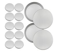 12 Pièces Petite Boîte en Fer Ronde avec Couvercle, à Bonbons | Argentée, Design Élégant Décoratif, pour Menthes et Friandises, Emballage Prêt à Offrir