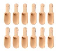 12 Pièces Petite Cuillère en Bois, Mesure Précise | Format Adapté aux Bocaux, Finition Naturelle Élégante, Cuisine, Salle de Bains, Grains Mélangés et Poudres